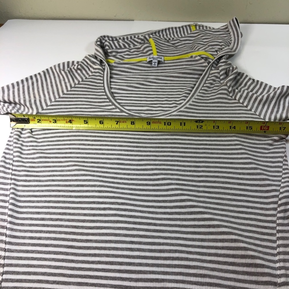 Women Splendid hooded scoop neck striped top, S - Picture 6 of 8